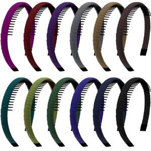 12 Pieces Teeth Comb Headband Non-slip Hair Headbands Colorful Teeth